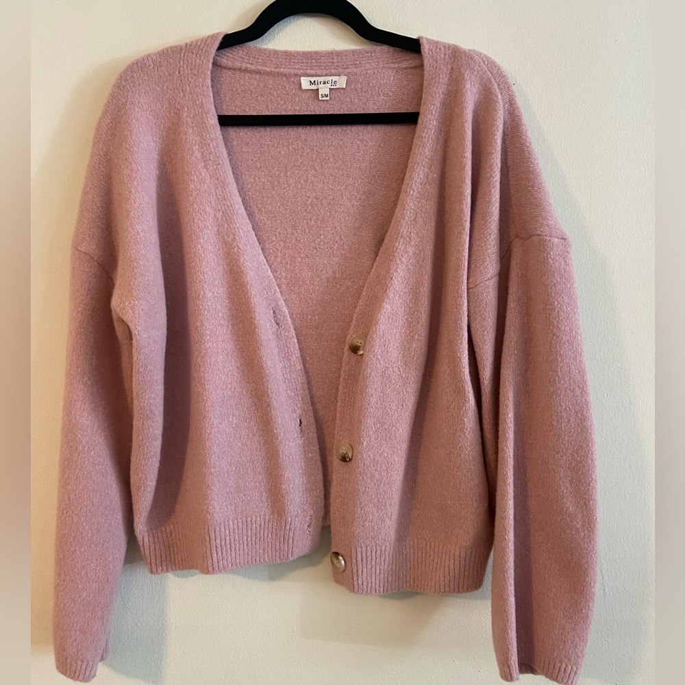 Cozy Pink Cardigan - Small/Medium